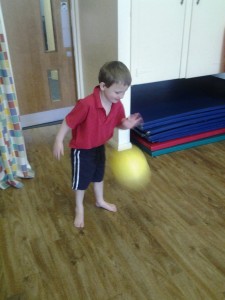 In leap into life today, we practised bouncing and catching.